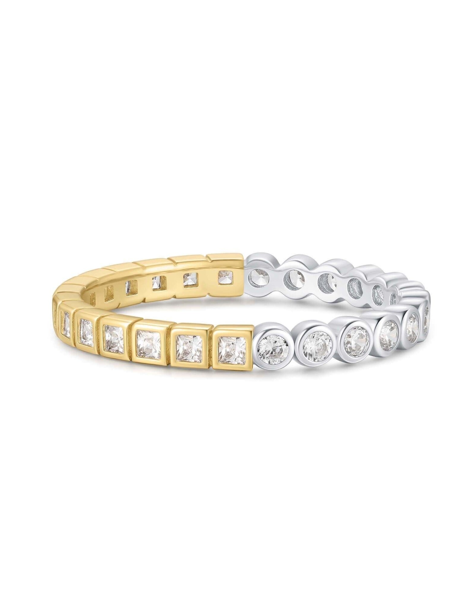 Ania Haie Ring - Two tone square and circle bezel