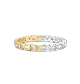 Ania Haie Ring - Two tone square and circle bezel