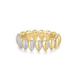 Ania Haie Ring - Two tone sparkling puffy spike