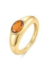 Ania Haie Ring - Gold sculptural gemstone maillard