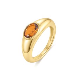 Ania Haie Ring - Gold sculptural gemstone maillard