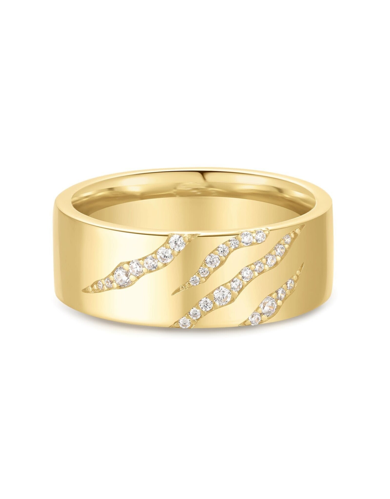Ania Haie Ring - Gold tiger stripe band