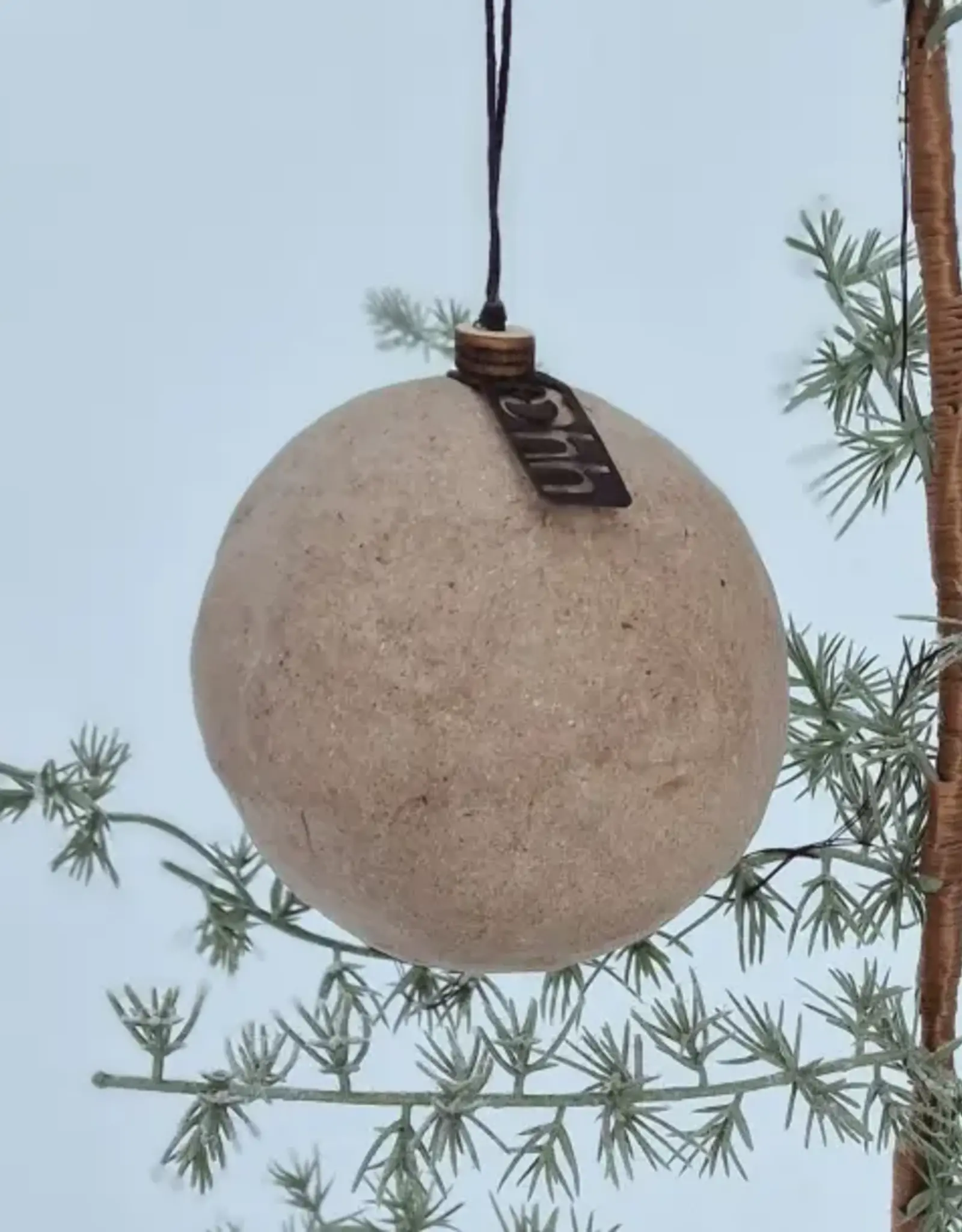 Kerstbal -  6 pulpballen - naturel