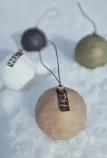 Kerstbal -  6 pulpballen - naturel