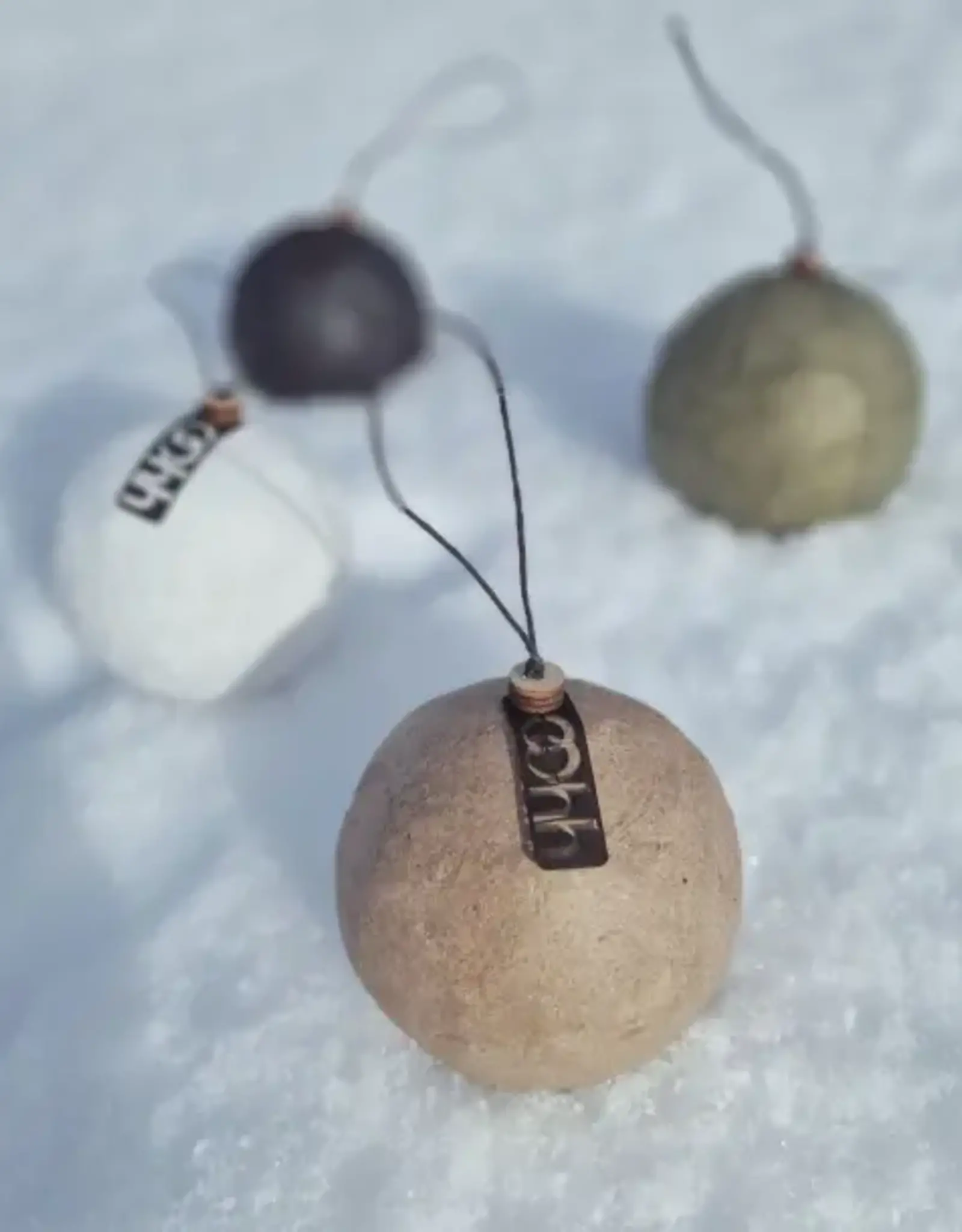 Kerstbal -  6 pulpballen - naturel