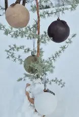 Kerstbal -  6 pulpballen - olijf