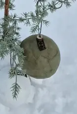 Kerstbal -  6 pulpballen - olijf