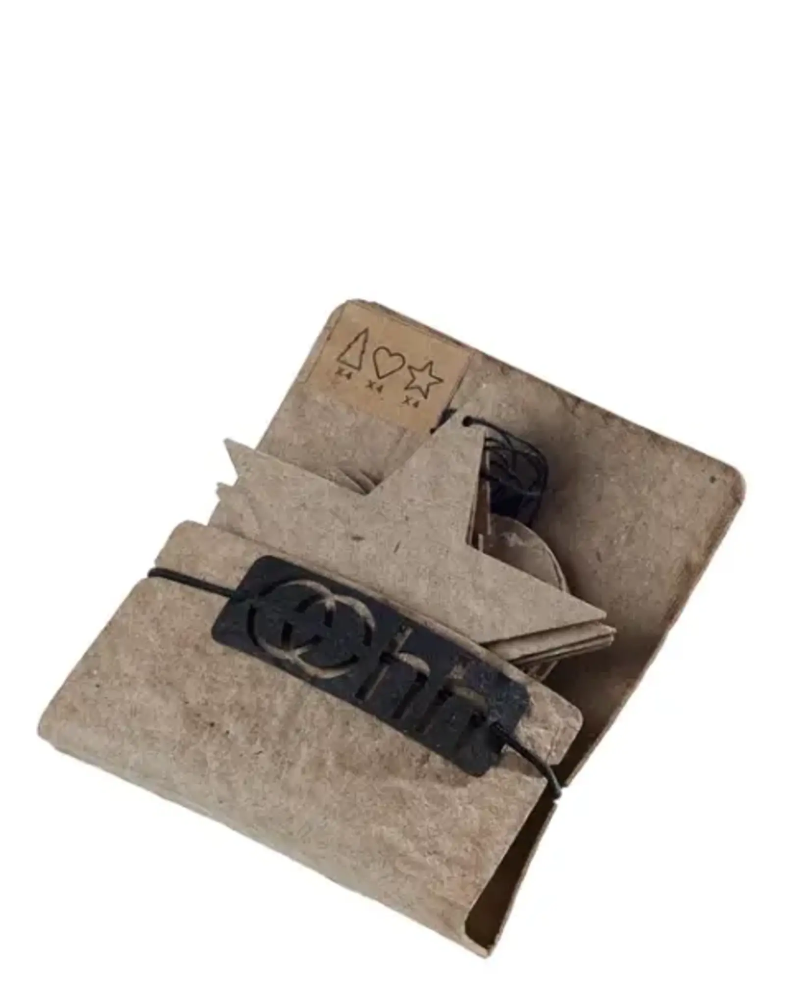 OOhh collection Ornament - Ster/hart/kerstboom - naturel (set of 12)