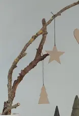 Ornament - Ster/hart/kerstboom - naturel (set of 12)