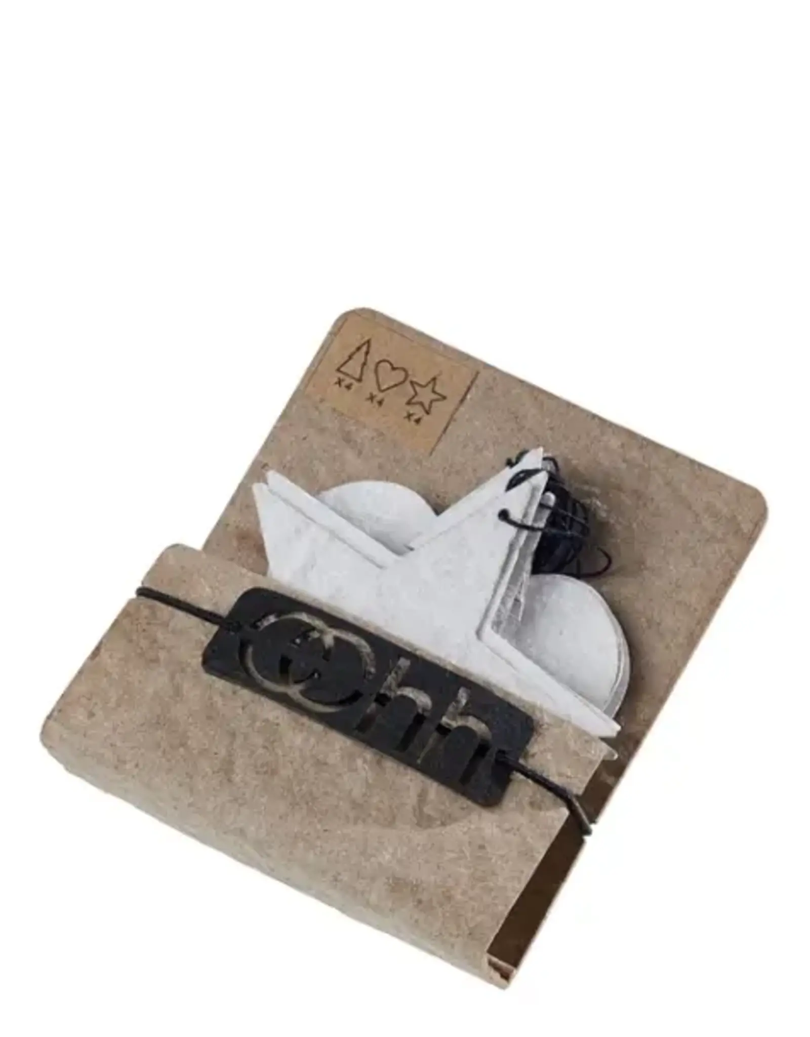 Ornament - Ster/hart/kerstboom - wit (set of 12)