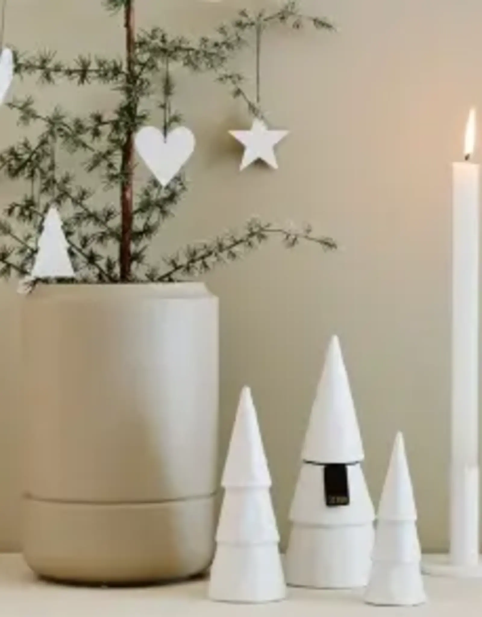 Kerstboom pulp wit (set of 3) - Smal