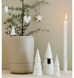 Kerstboom pulp wit (set of 3) - Smal