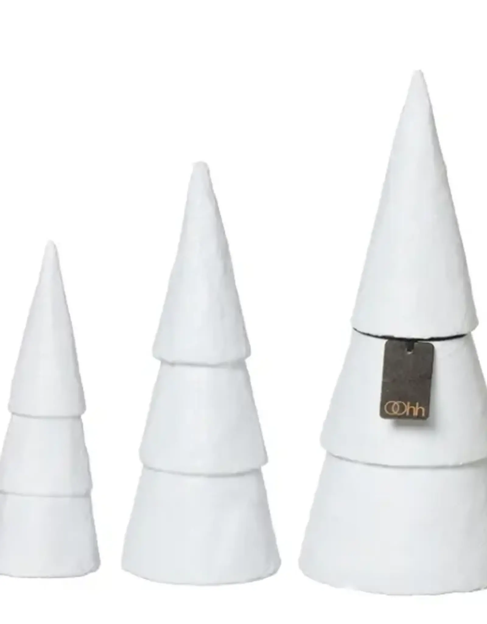 Kerstboom pulp wit (set of 3) - Smal