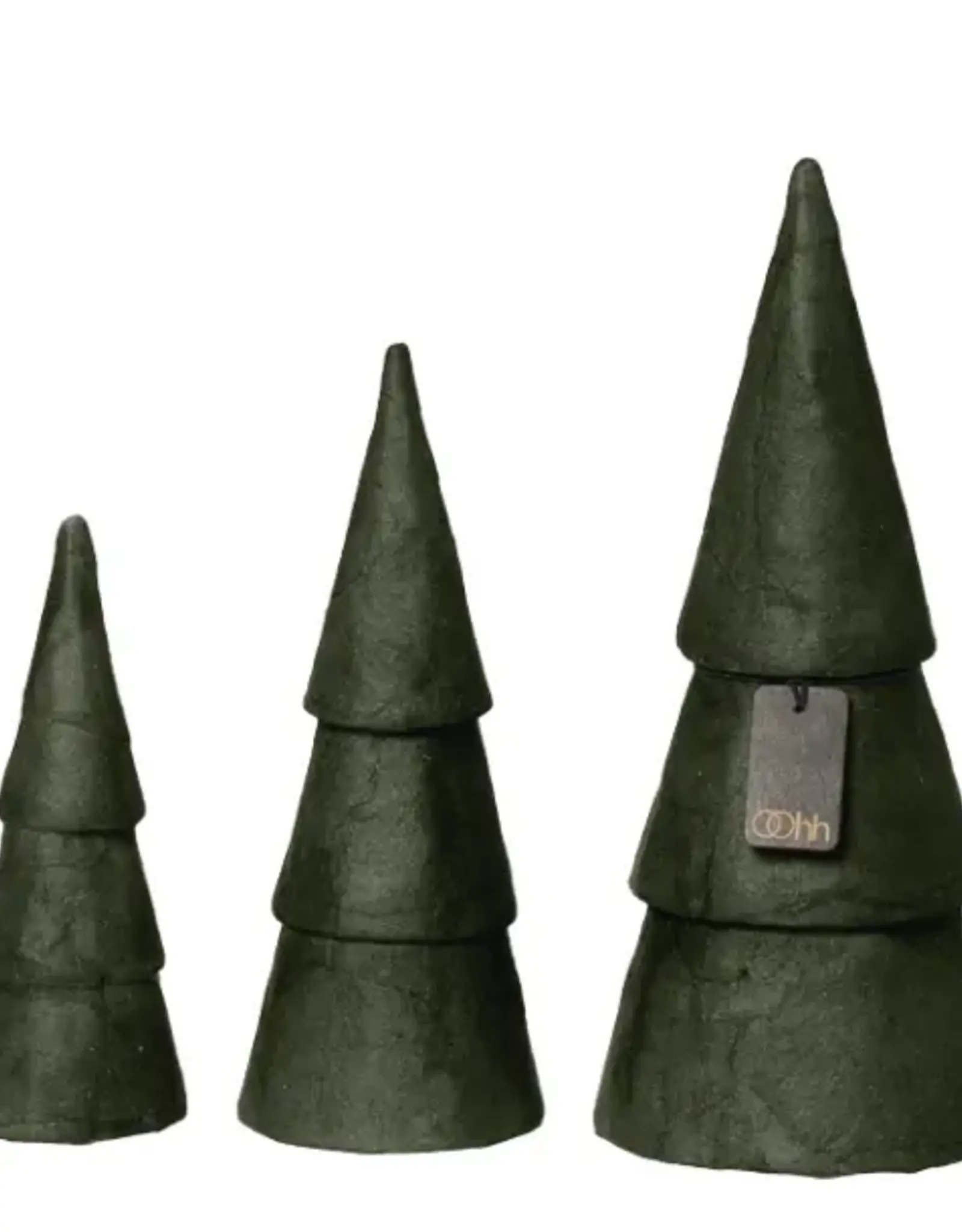 Kerstboom pulp olijf (set of 3) - Smal