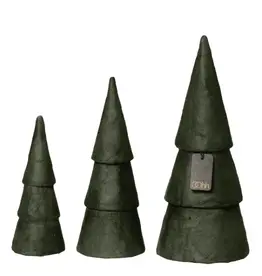 Kerstboom pulp olijf (set of 3) - Smal