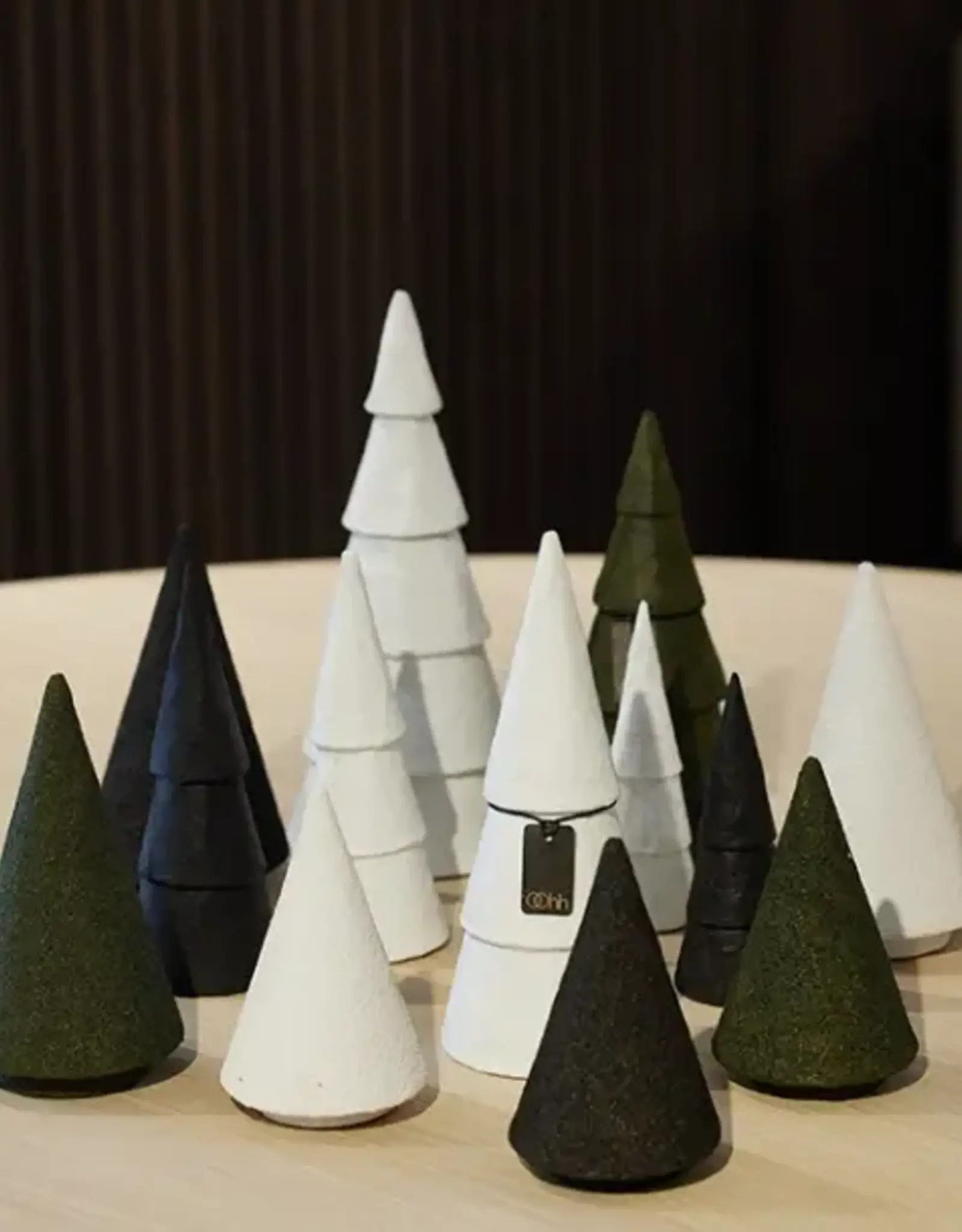 Kerstboom pulp wit (set of 3) large