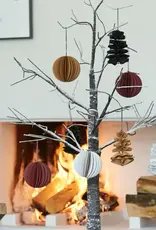 Kerstbal - papier wit