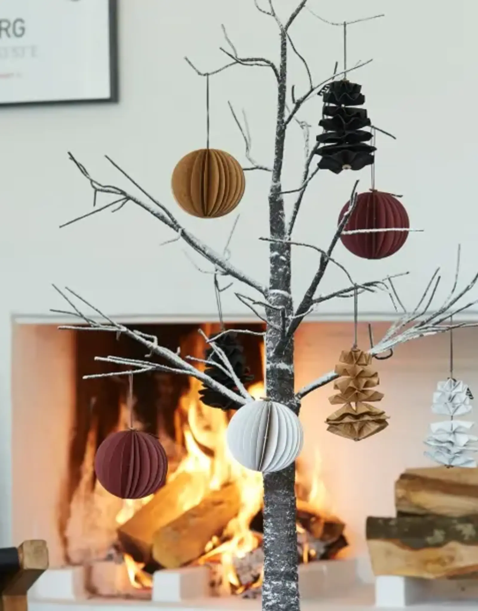 Kerstbal - papier wit