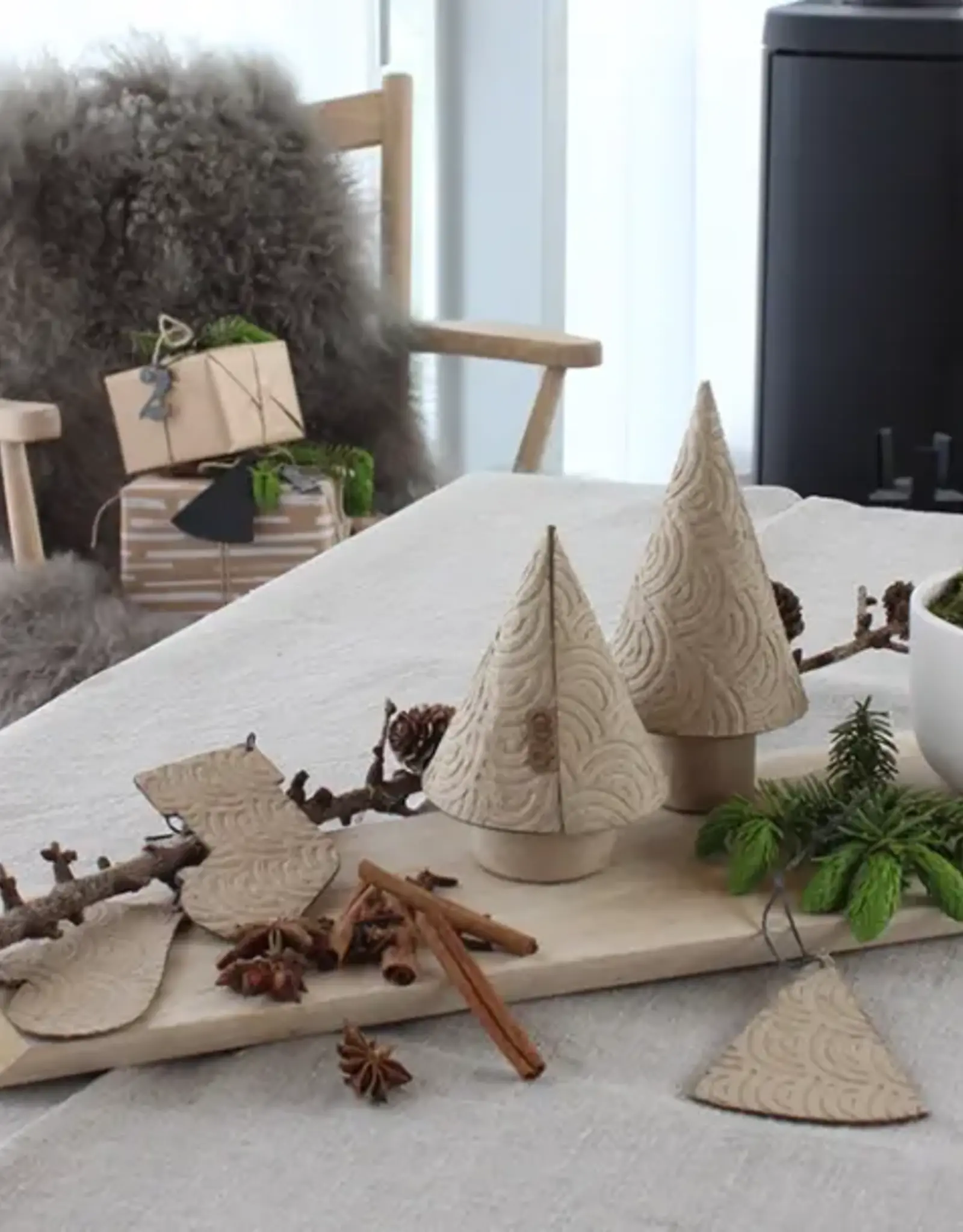 Kerstboom - zero waste - naturel (set of 2)