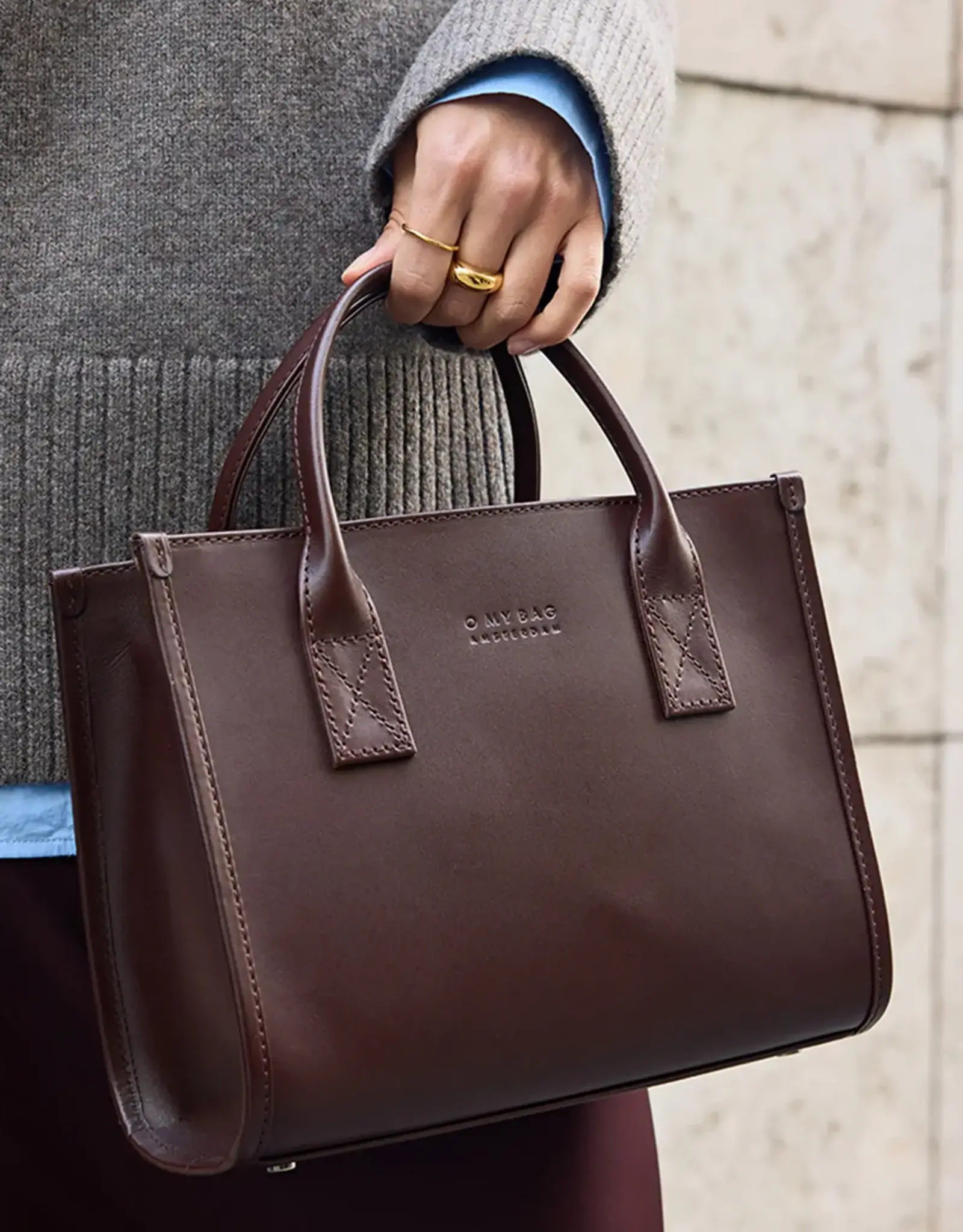 O My Bag Jackie - Midi bag + leather strap - chocolate