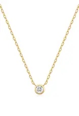 Ania Haie Ketting - sunshine chaser round solitaire cubic - goud