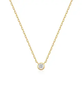 Ania Haie Ketting - sunshine chaser round solitaire cubic - goud