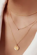 Ania Haie Ketting - sunshine chaser round solitaire cubic - goud