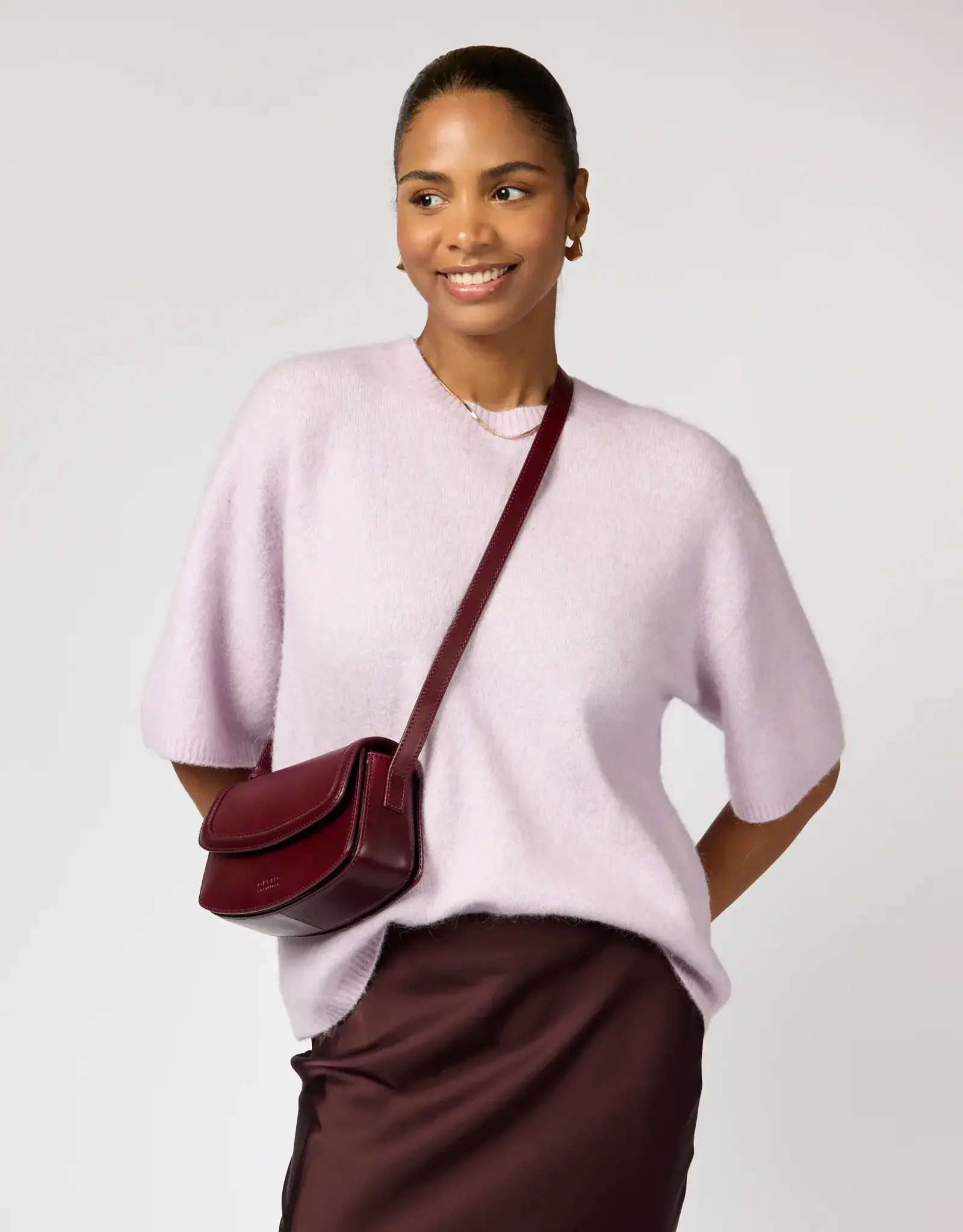 O My Bag Kendaline bag - Dark cherry classic leather