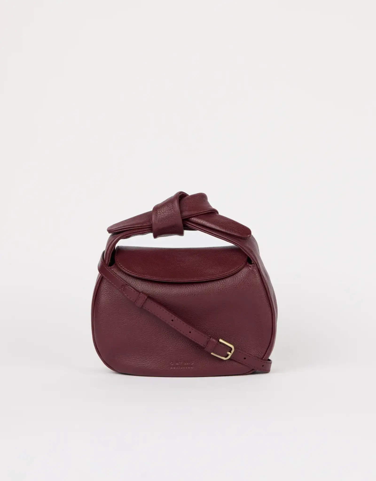 O My Bag Coco croissant bag - Dark cherry soft grain