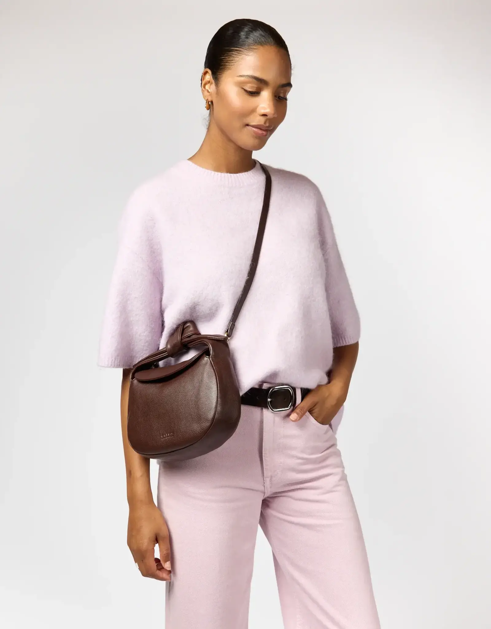 O My Bag Coco croissant bag - Chocolate soft grain