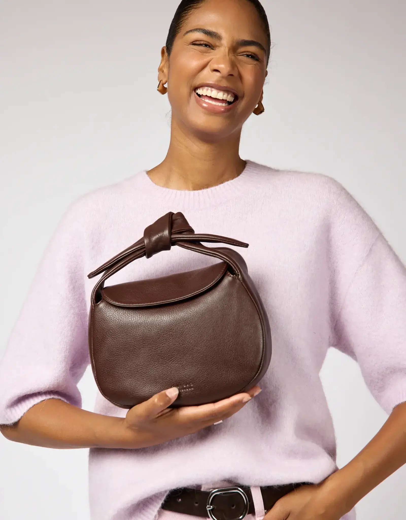 O My Bag Coco croissant bag - Chocolate soft grain
