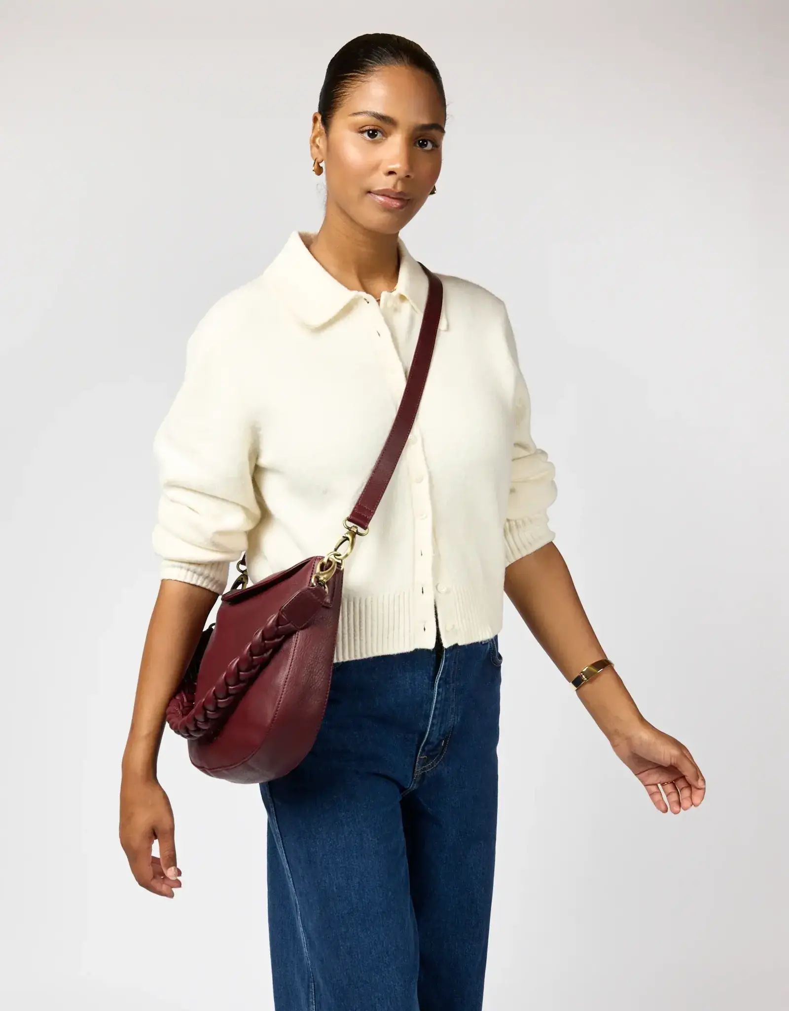 O My Bag Lana bag - dark cherry soft grain dark