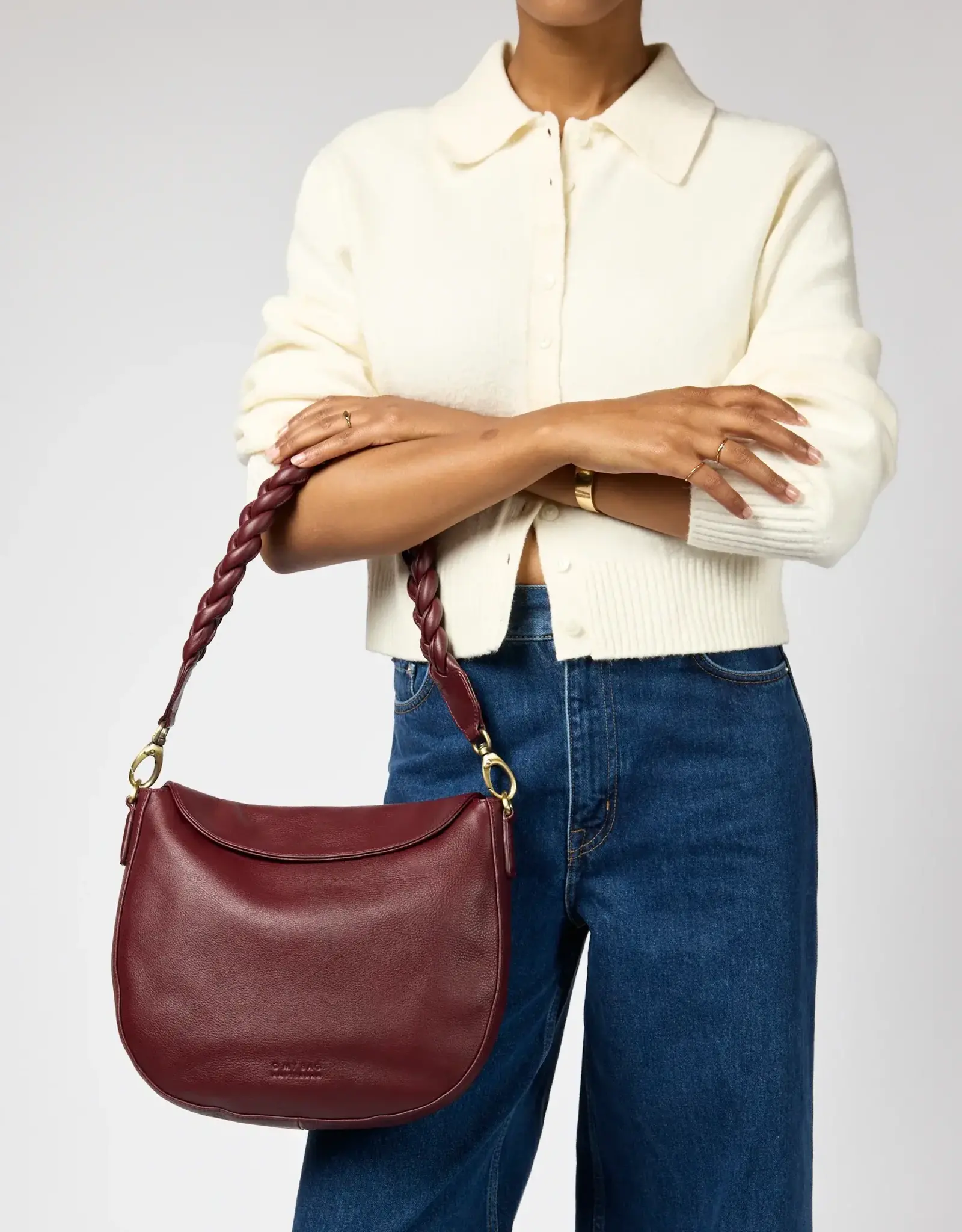 O My Bag Lana bag - dark cherry soft grain dark