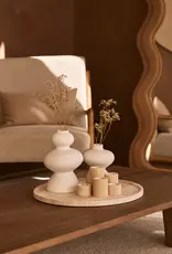 Mooisa Dienblad - Travertine rond met rand 45cm