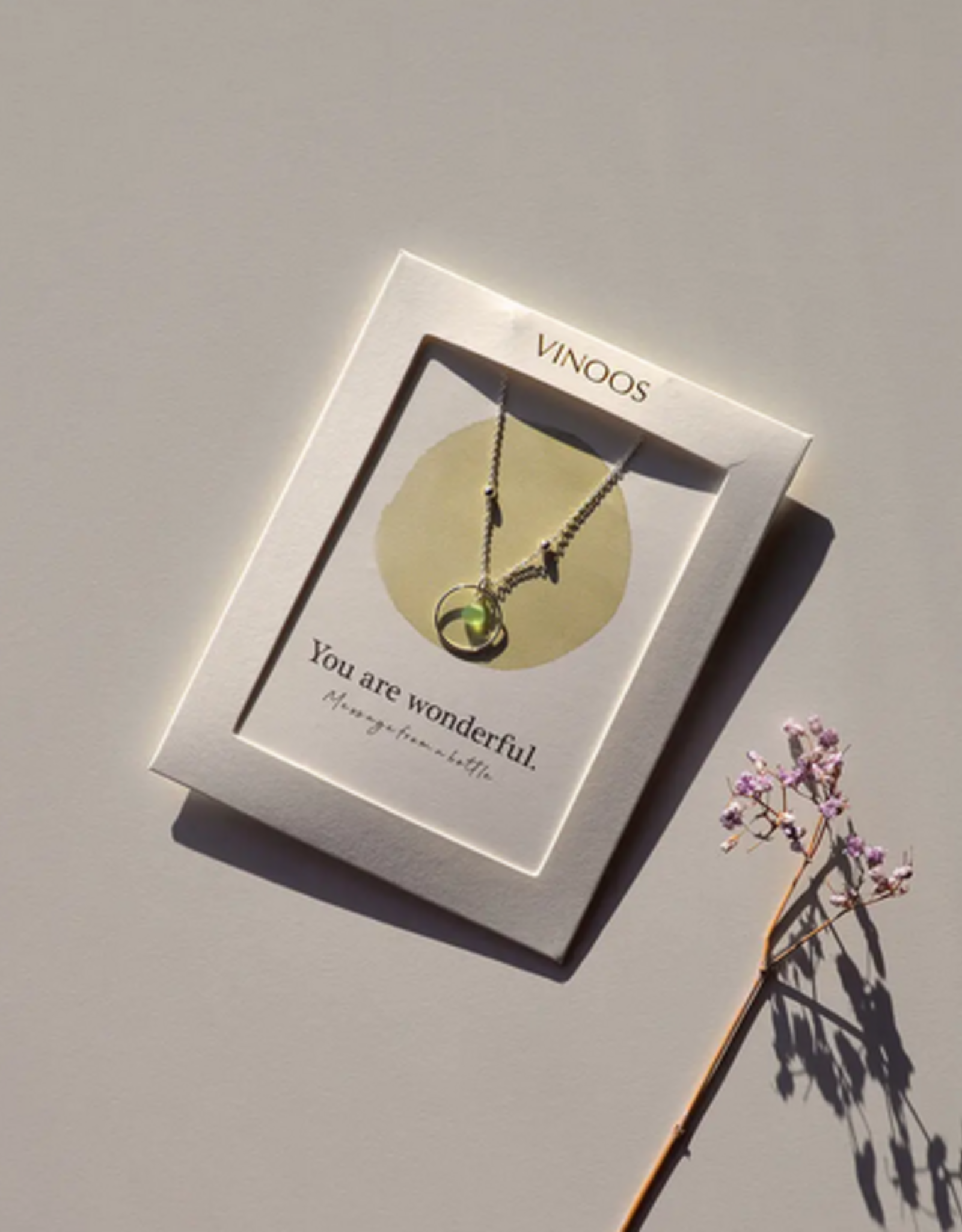 vinoos Ketting Rond Lichtgroen – You Are Wonderful