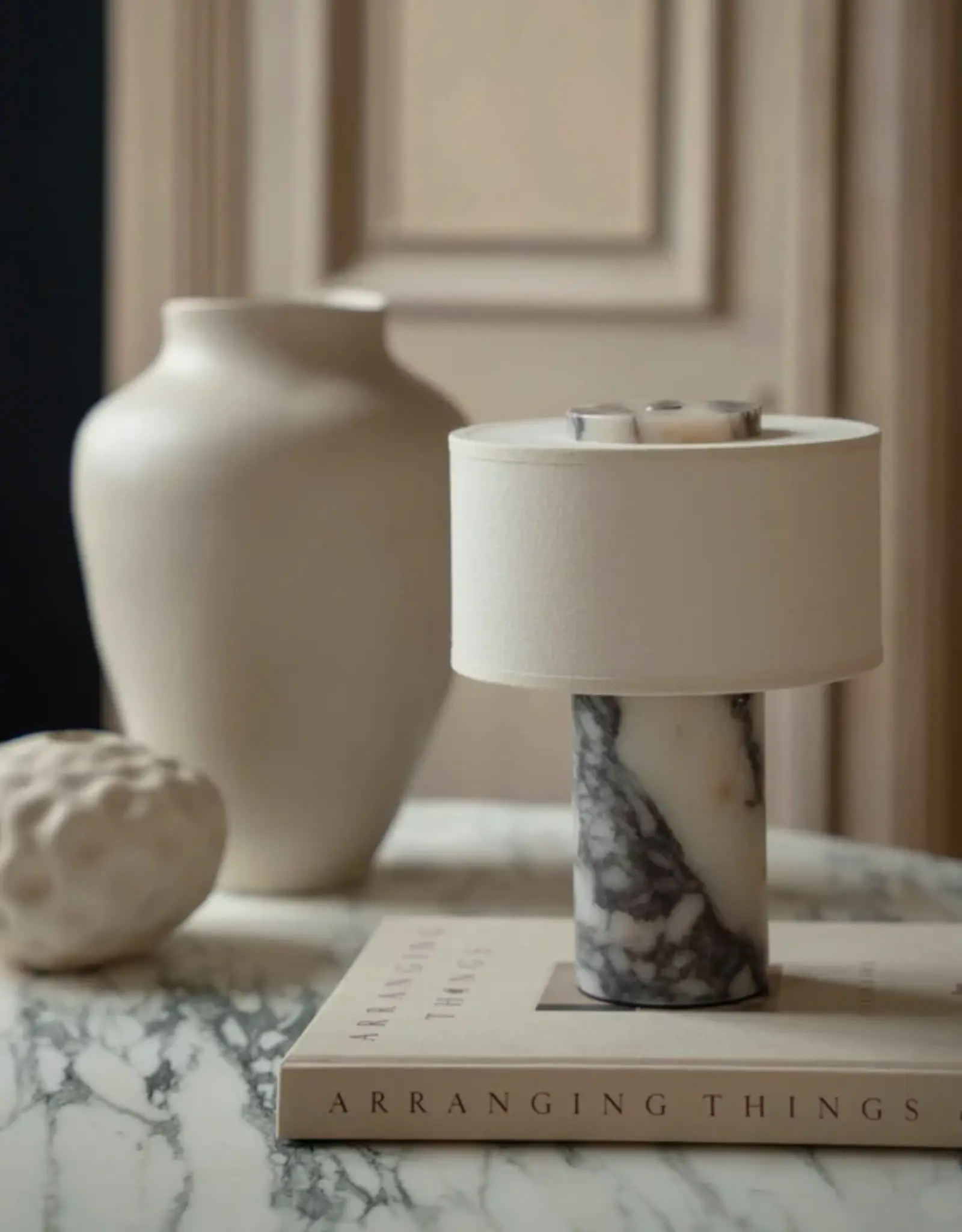 blossholm Aurie lamp - Marmer bruin