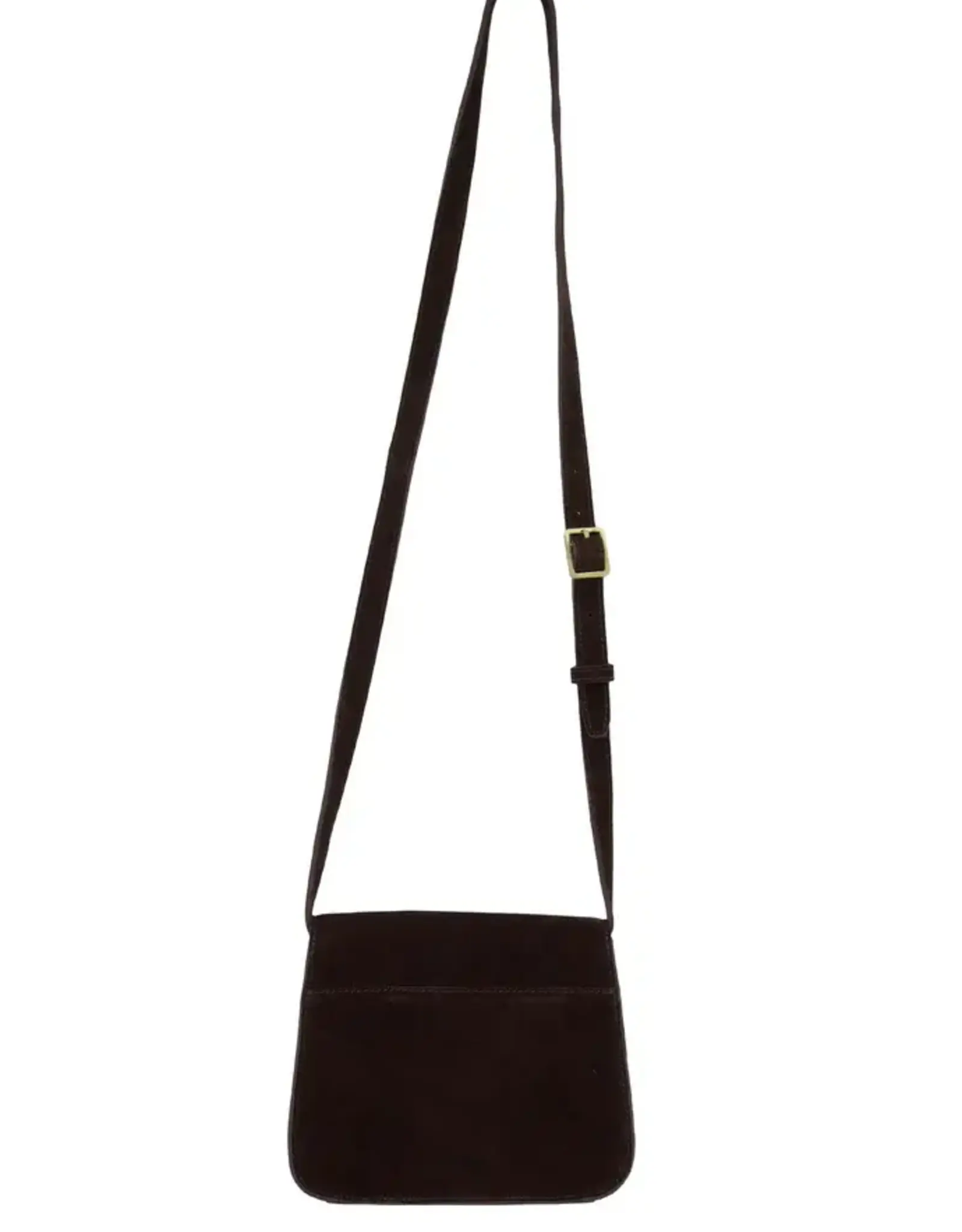 Zusss Schoudertasje  - Suede chocoladebruin