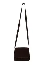 Zusss Schoudertasje  - Suede chocoladebruin Zusss Schoudertasje  - Suede chocoladebruin