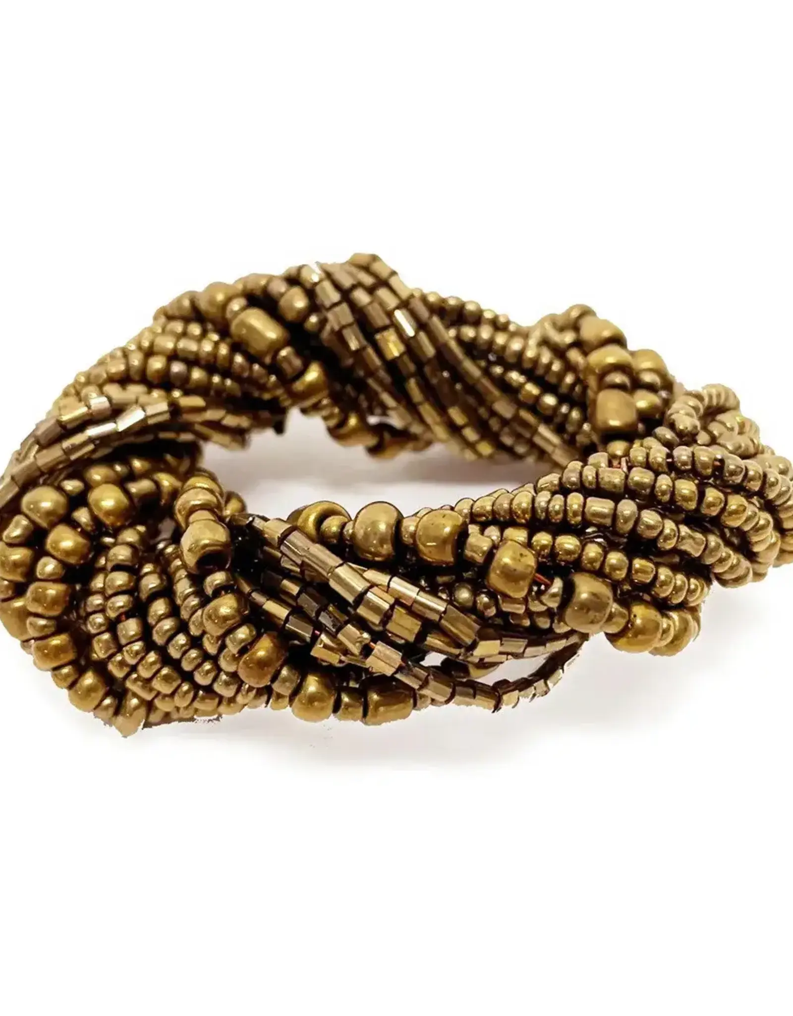 Bazar Bizar Beaded Napking ring gold (set of 4)