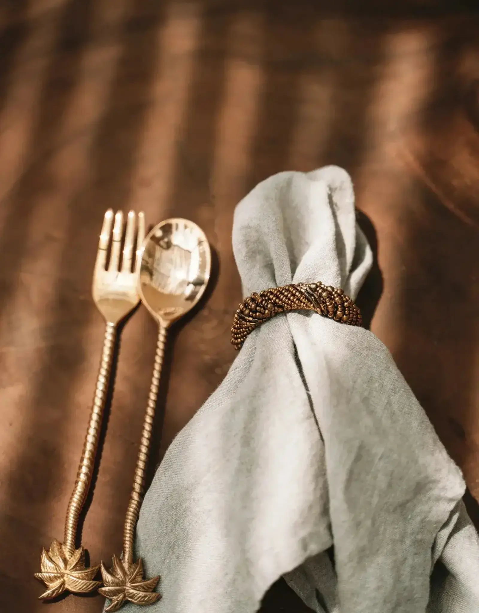 Bazar Bizar Beaded Napking ring gold (set of 4)