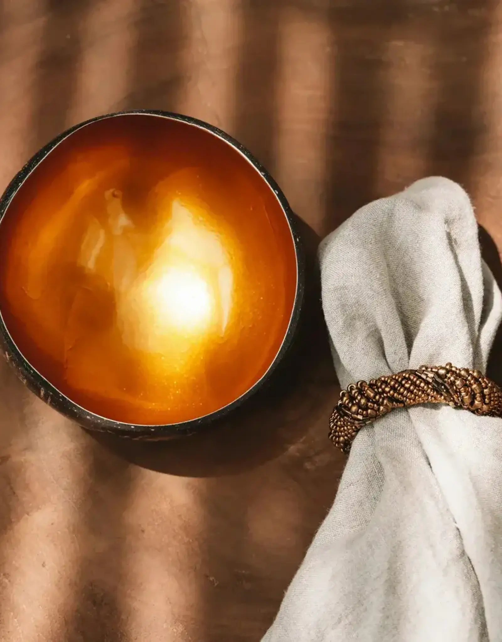 Bazar Bizar Beaded Napking ring gold (set of 4)