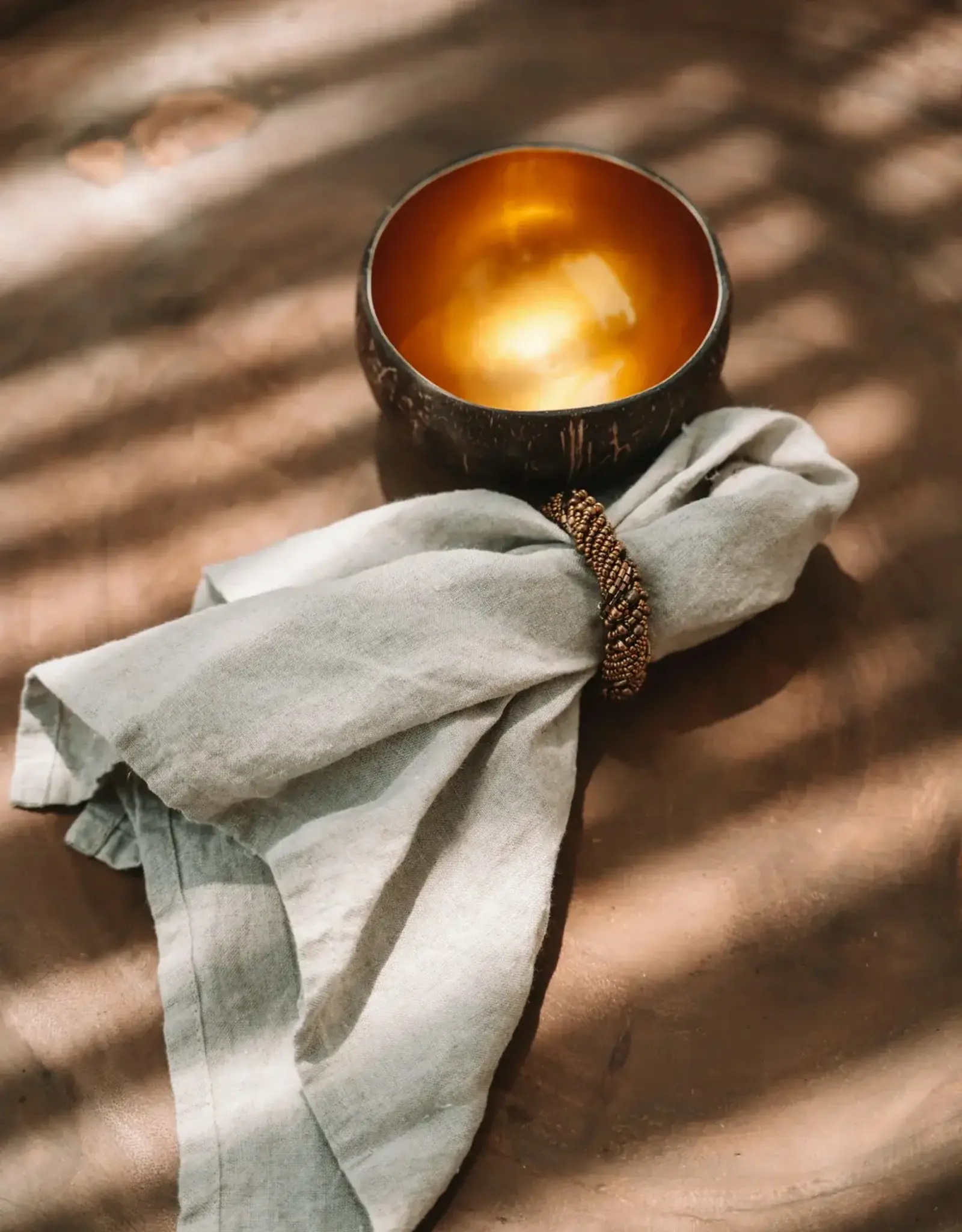 Bazar Bizar Beaded Napking ring gold (set of 4)