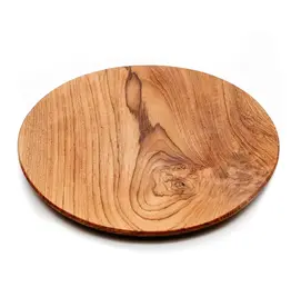 Teak root round plate XL