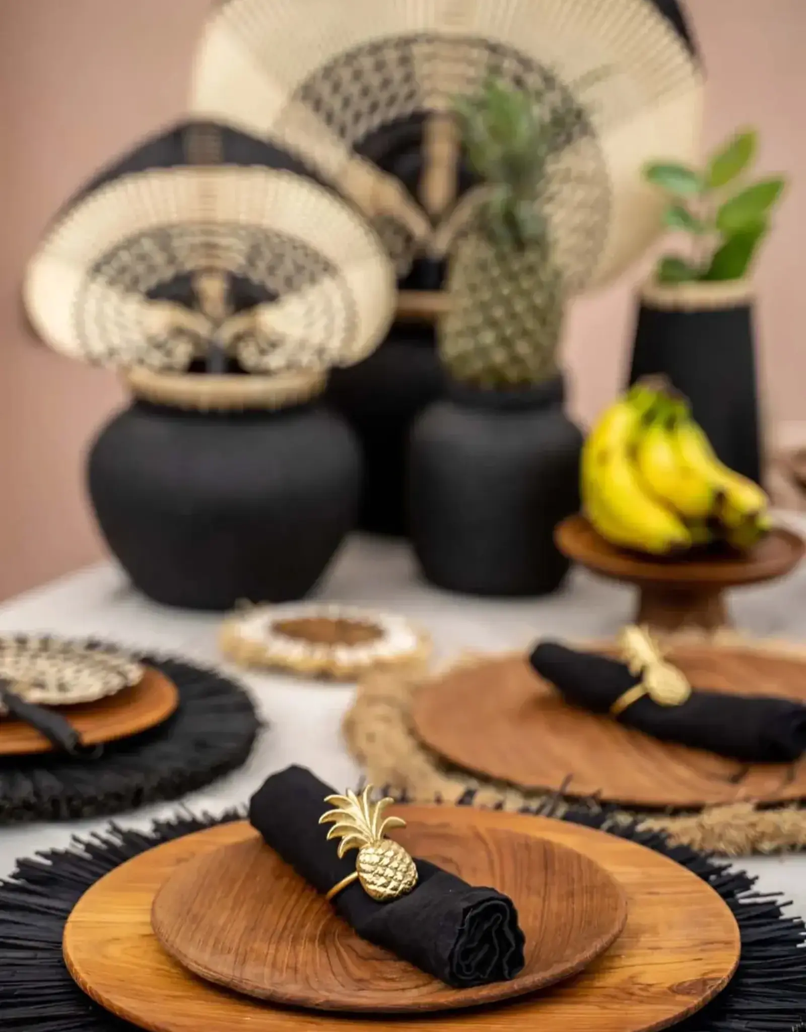 Teak root round plate XL