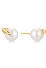 Ania Haie Oorbellen - Pearl claw stud - goud