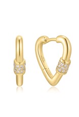 Ania Haie Oorbellen - Heart clasp huggie - goud