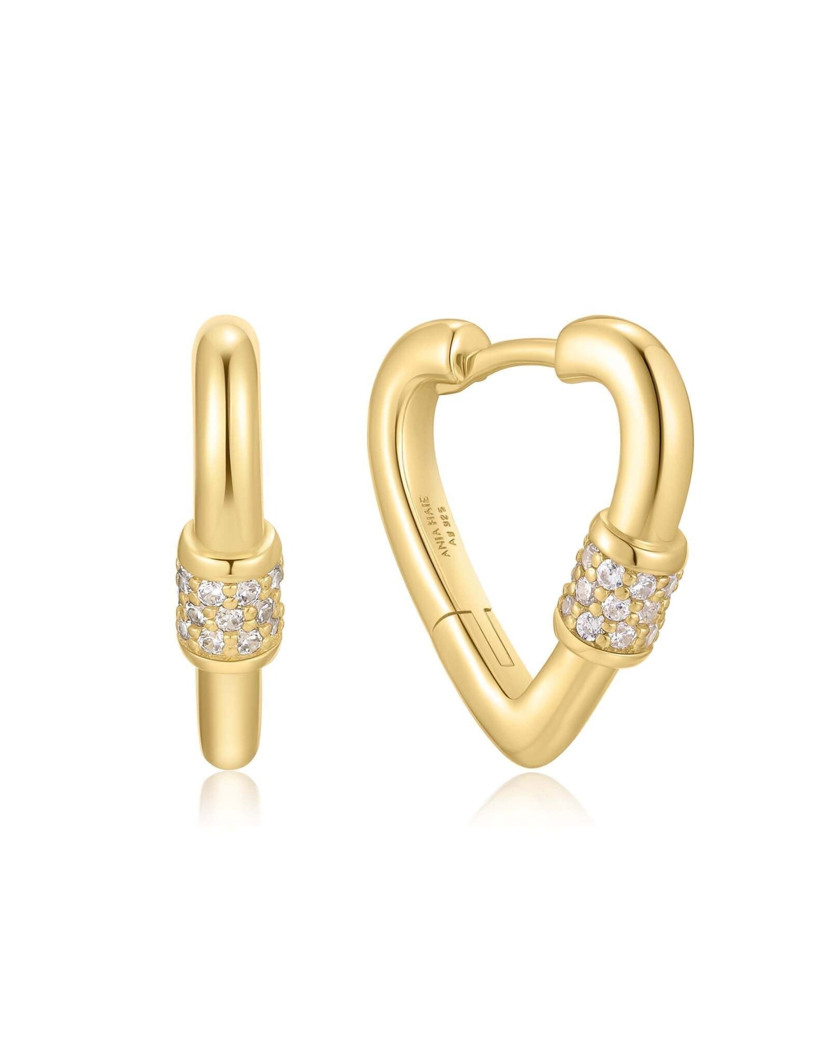 Ania Haie Oorbellen - Heart clasp huggie - goud