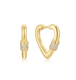 Ania Haie Oorbellen - Heart clasp huggie - goud