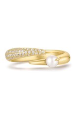 Ania Haie Ring - Adjust  sparkle crossover - goud