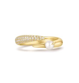 Ania Haie Ring - Adjust  sparkle crossover - goud